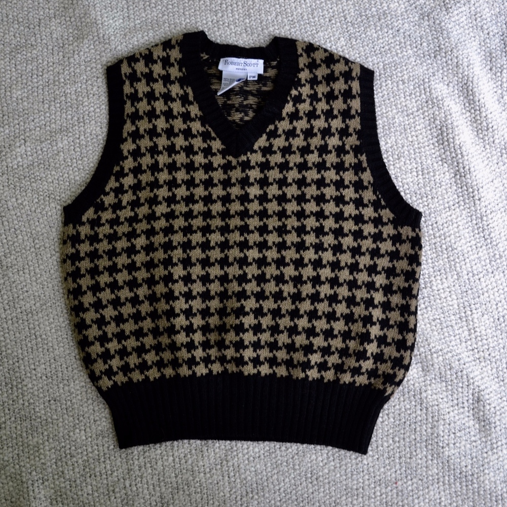 Vintage Robert Scott Houndstooth Sweater Vest